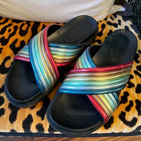 AEROSOLES Lina Rainbow Criss Cross Pride Sandals - Picture 4 of 8